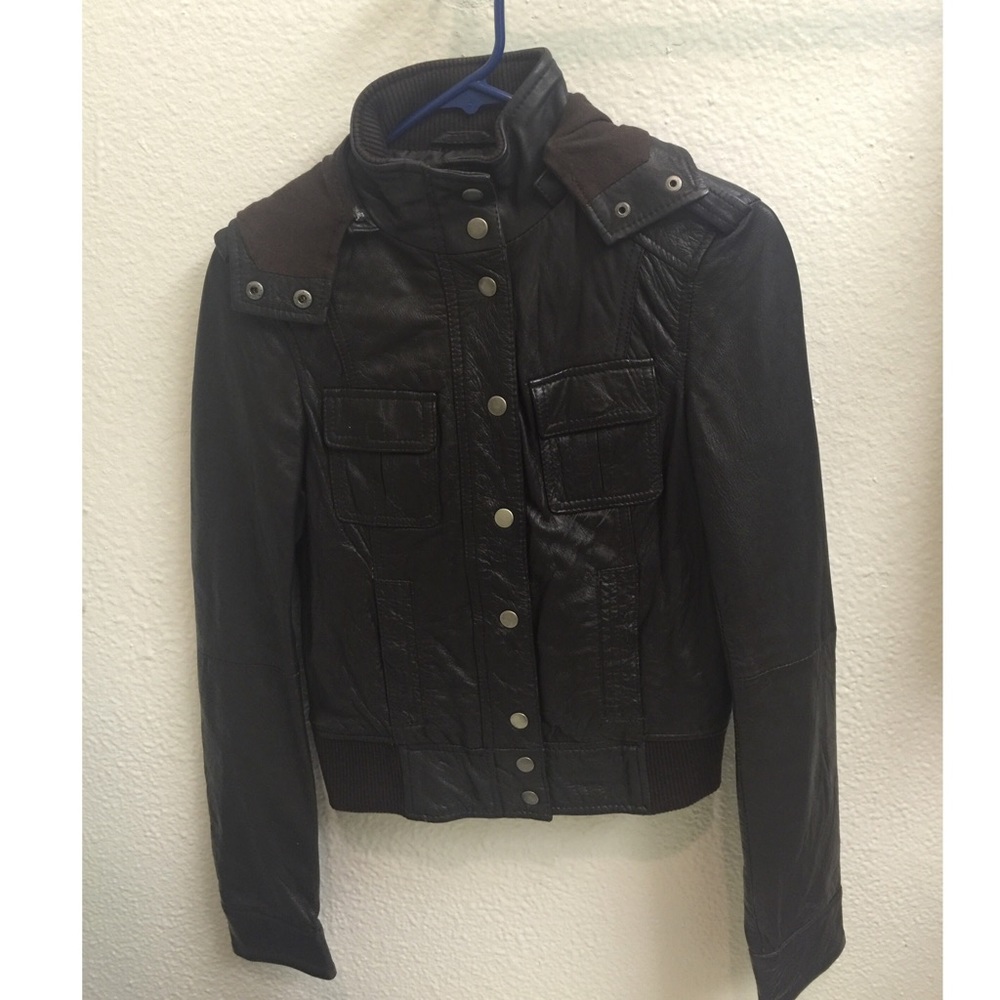 Zara Brn Real Leather Jacket